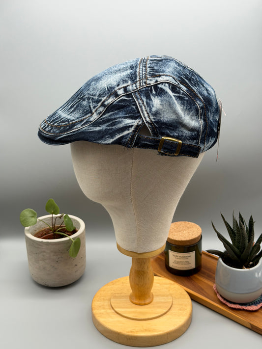 Vintage Denim Flatcap – Stilvolle Schirmmütze im Used-Look PS-59 BL