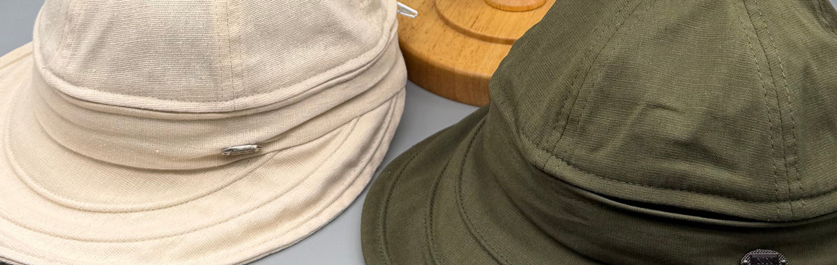 Innovation am Kopf -  Zip Flex - Leinen Sonnenhut für Damen