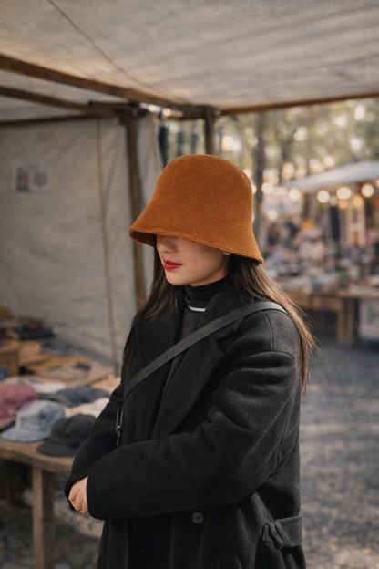 Lässige Fischmütze, Fischerhut gestrickt, Bucket Hat, Sonnenhut Damen, Strick-Bucket-Hat