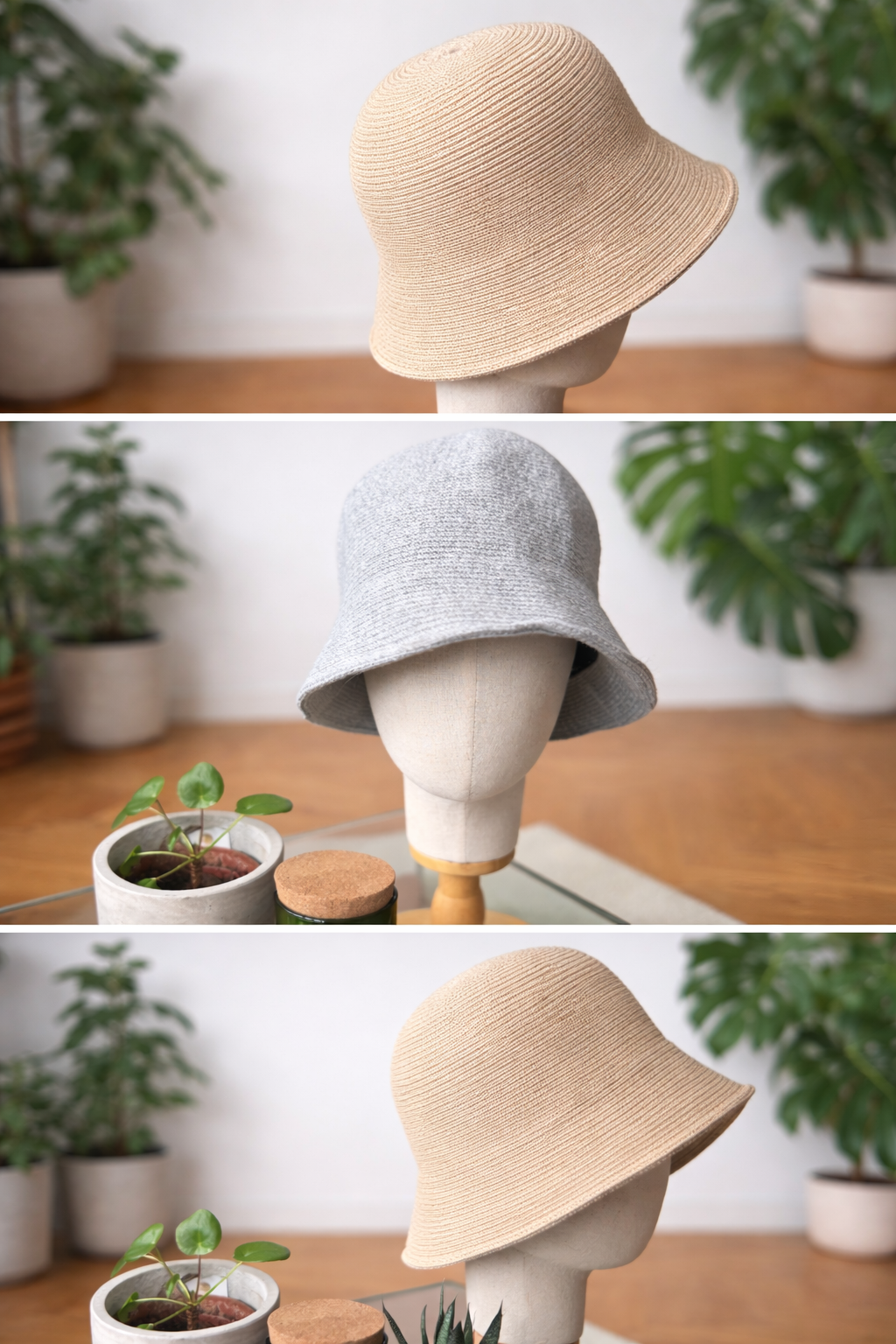 Lässige Fischmütze, Fischerhut gestrickt, Bucket Hat, Sonnenhut Damen, Strick-Bucket-Hat