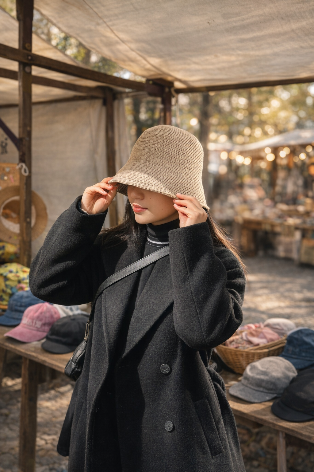 Lässige Fischmütze, Fischerhut gestrickt, Bucket Hat, Sonnenhut Damen, Strick-Bucket-Hat