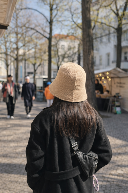 Lässige Fischmütze, Fischerhut gestrickt, Bucket Hat, Sonnenhut Damen, Strick-Bucket-Hat