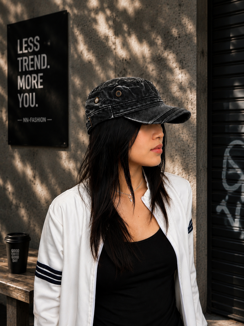 Military Cap Denim Jeans PS-133BL