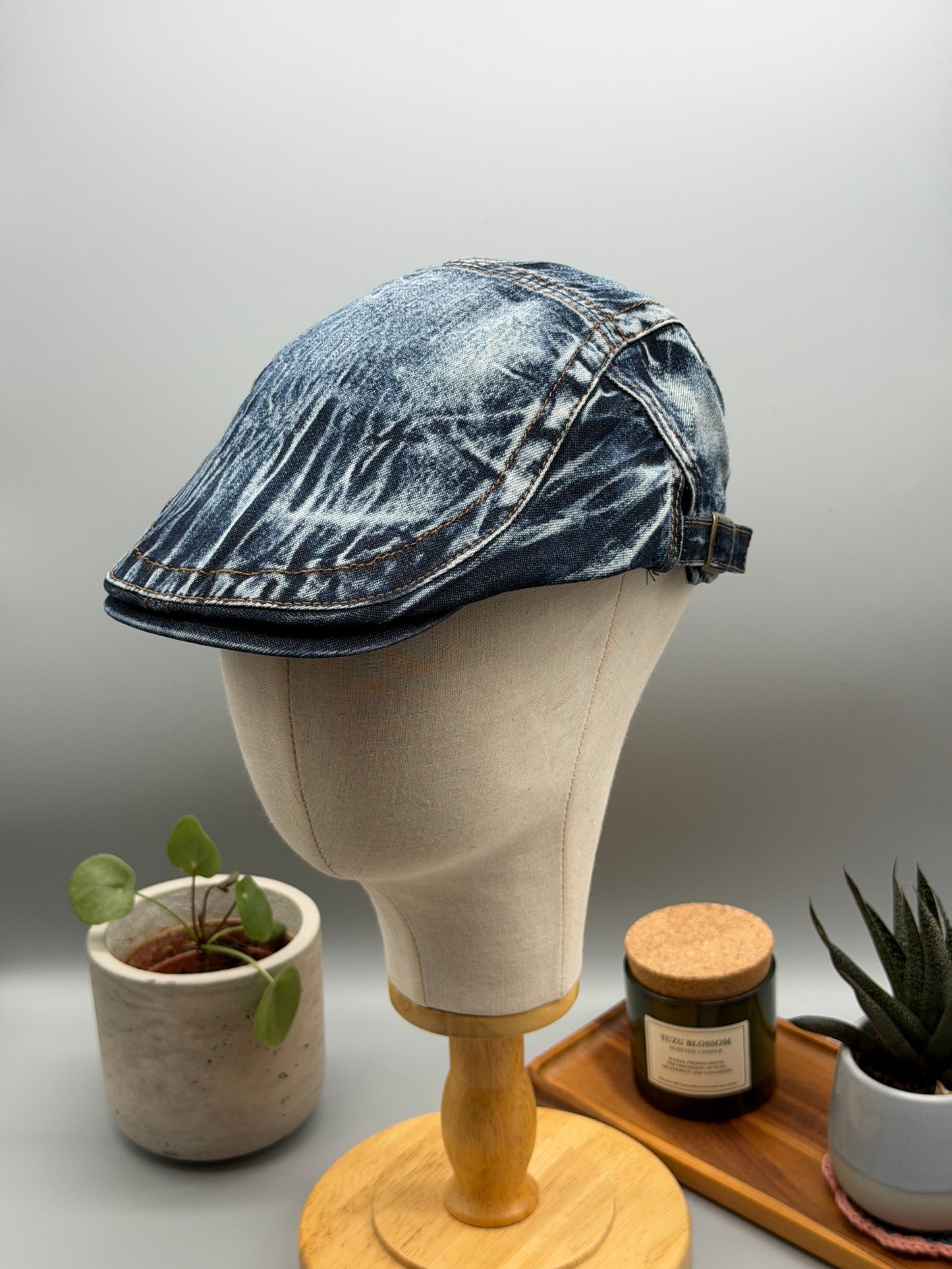 Vintage Denim Flatcap – Stilvolle Schirmmütze im Used-Look PS-59 BL