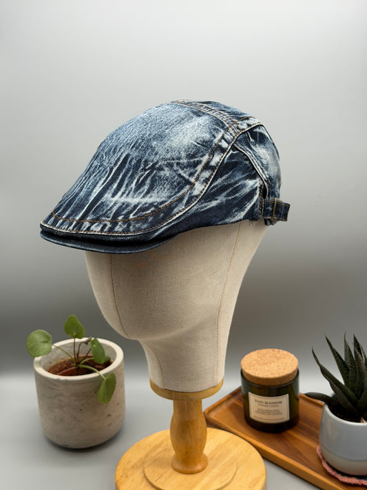 Vintage Denim Flatcap – Stilvolle Schirmmütze im Used-Look PS-59 BL