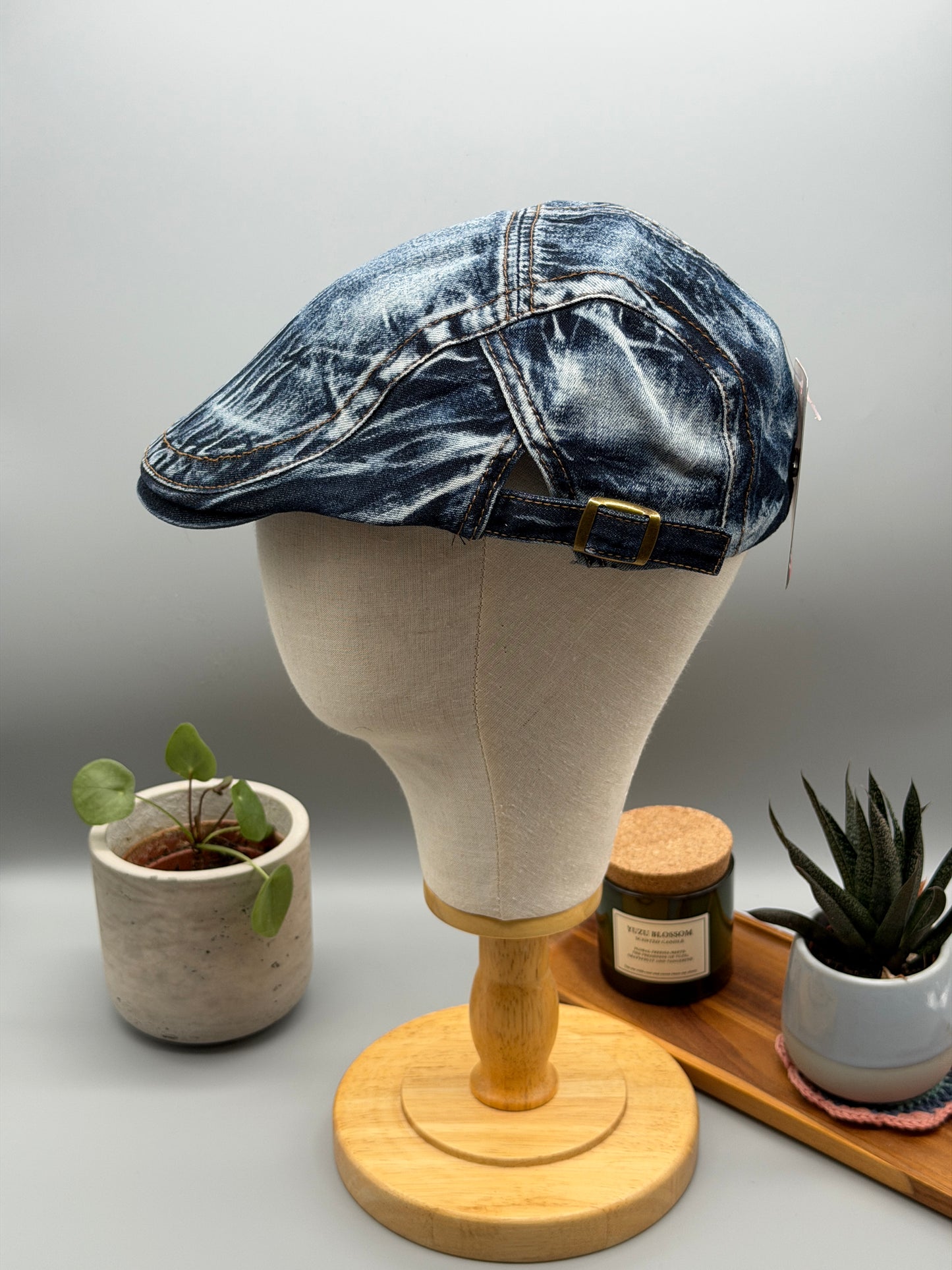 Vintage Denim Flatcap – Stilvolle Schirmmütze im Used-Look PS-59 BL