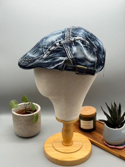 Vintage Denim Flatcap – Stilvolle Schirmmütze im Used-Look PS-59 BL
