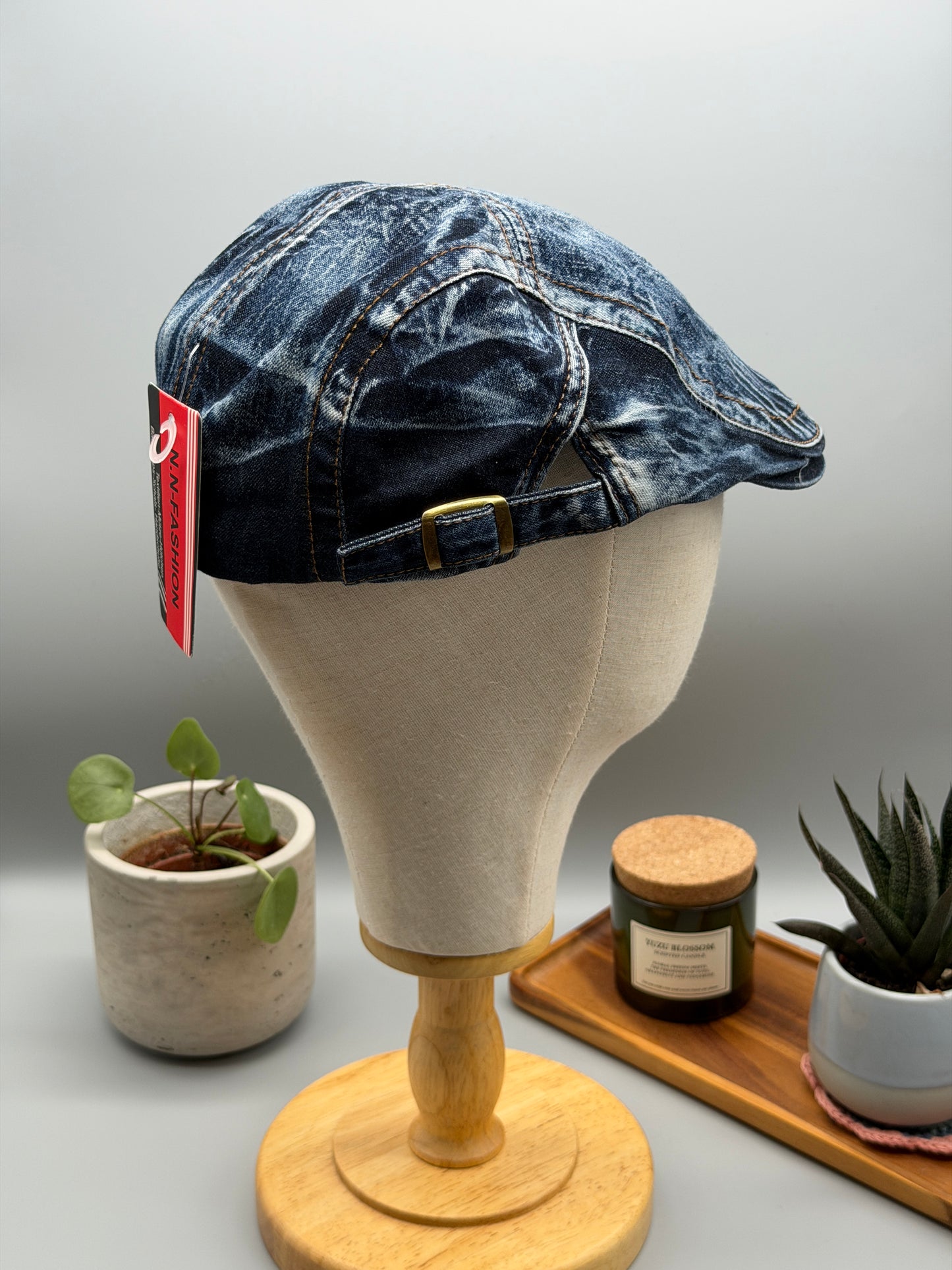 Vintage Denim Flatcap – Stilvolle Schirmmütze im Used-Look PS-59 BL