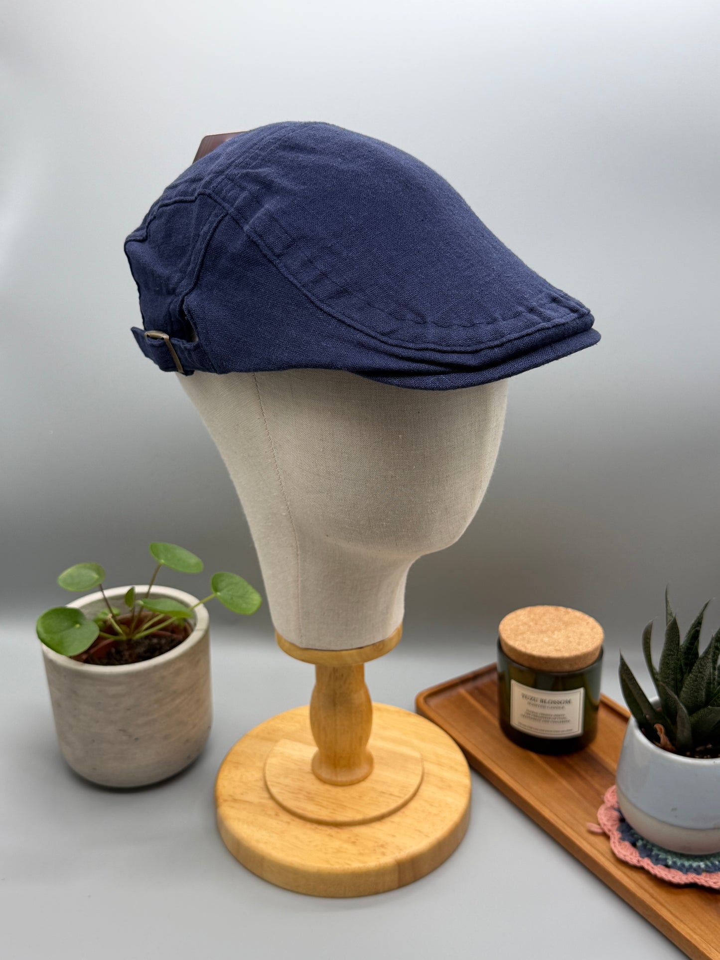 Leinen Flatcap in vielen Farben - Luftige Sommer Schiebermütze verstellbar - Leichte Kappe PS-59 LN