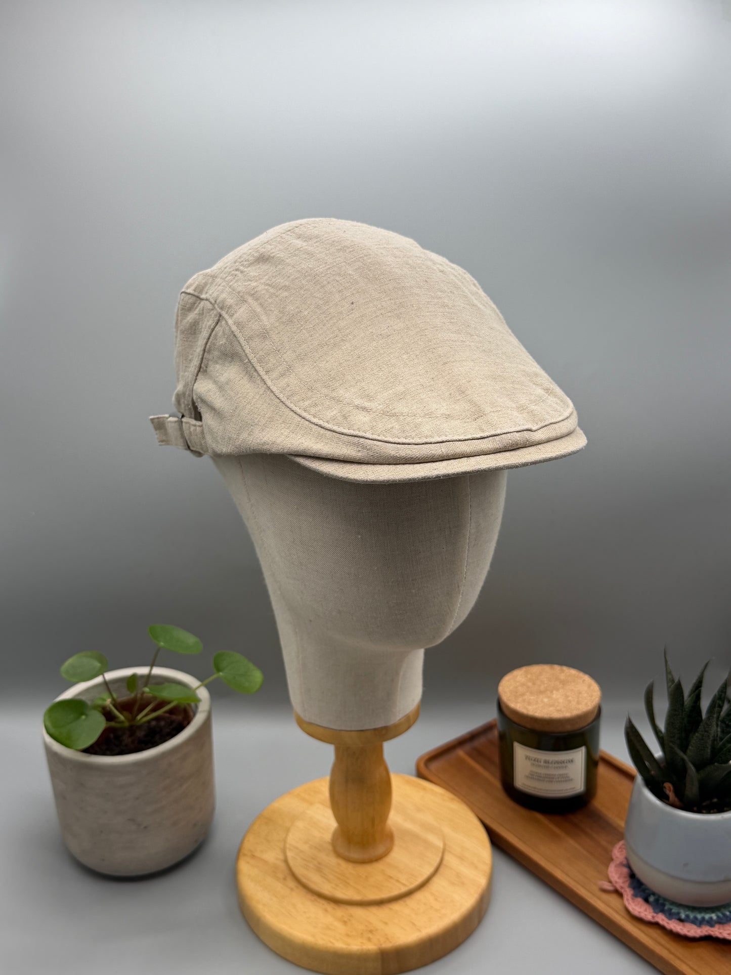 Leinen Flatcap in vielen Farben - Luftige Sommer Schiebermütze verstellbar - Leichte Kappe PS-59 LN