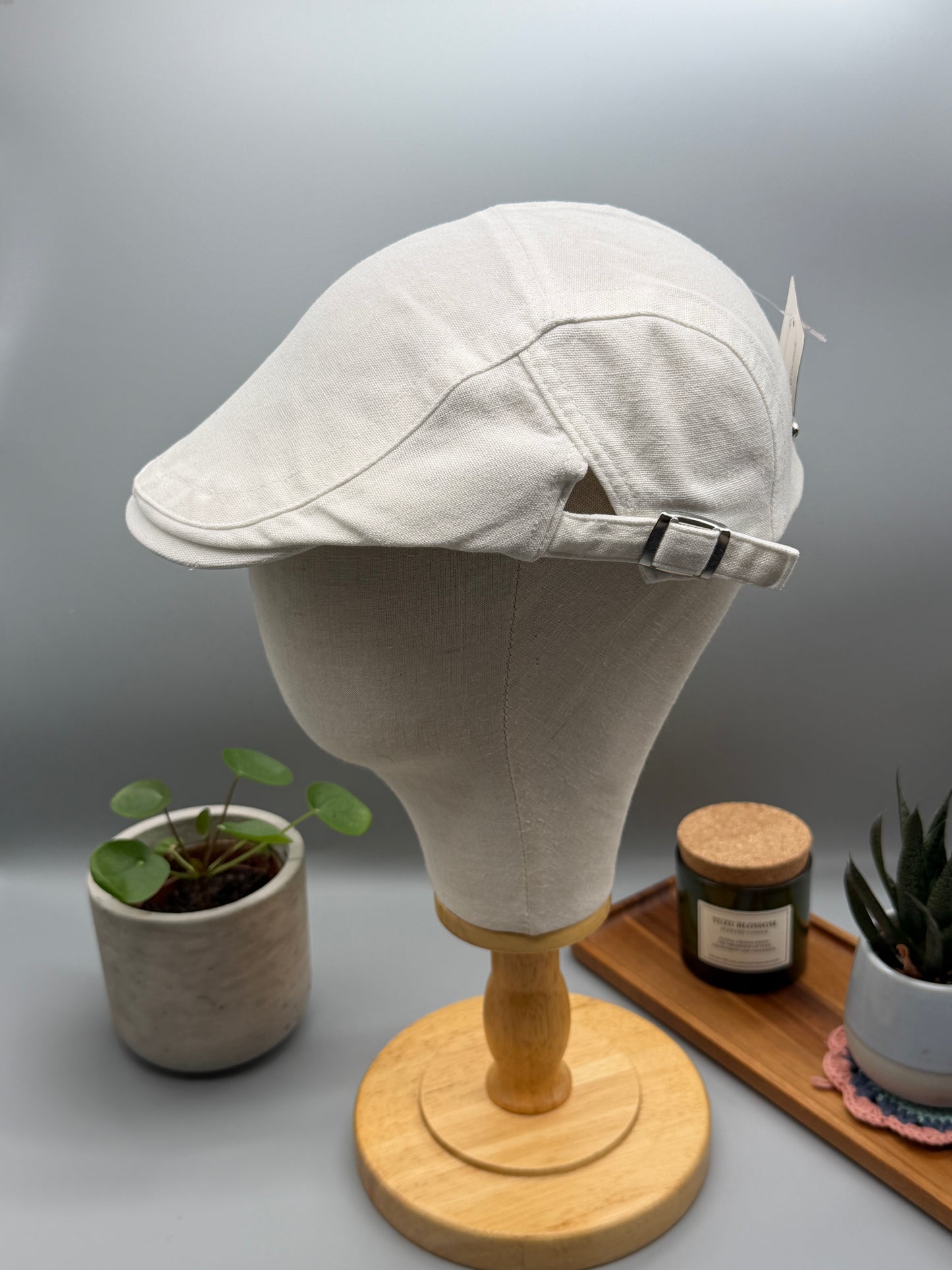 Leinen Flatcap in vielen Farben - Luftige Sommer Schiebermütze verstellbar - Leichte Kappe PS-59 LN