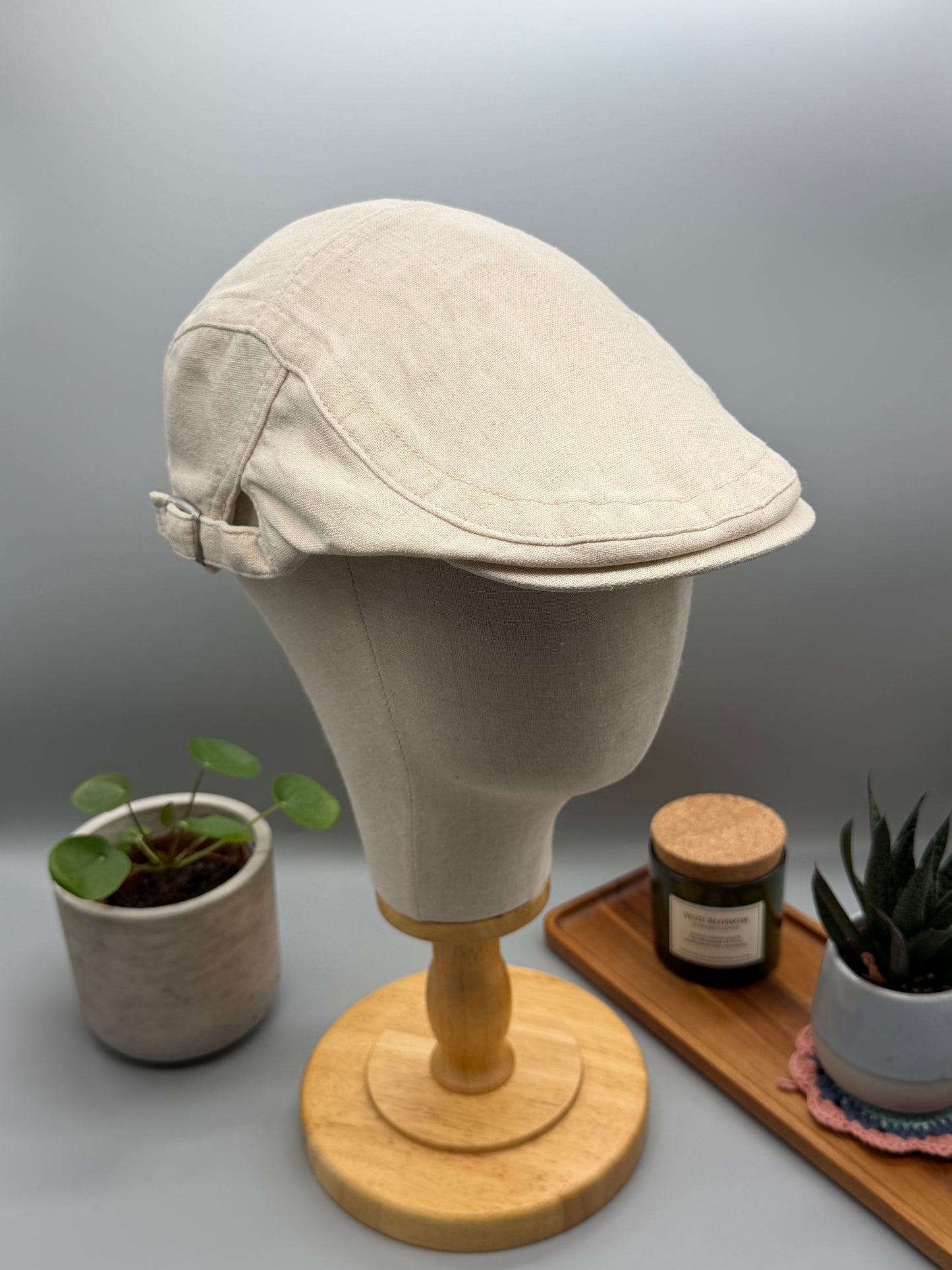Leinen Flatcap in vielen Farben - Luftige Sommer Schiebermütze verstellbar - Leichte Kappe PS-59 LN