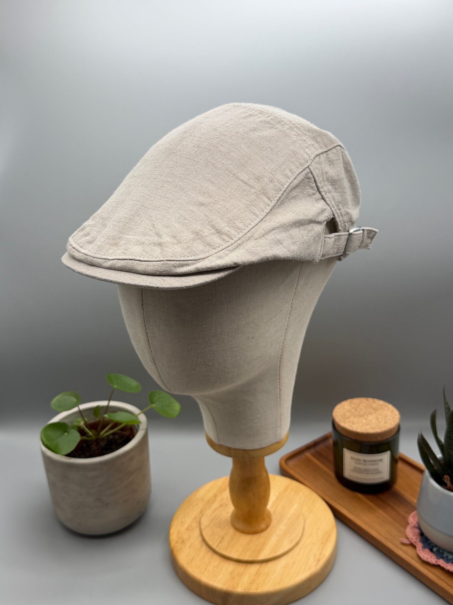 Leinen Flatcap in vielen Farben - Luftige Sommer Schiebermütze verstellbar - Leichte Kappe PS-59 LN
