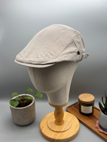 Leinen Flatcap in vielen Farben - Luftige Sommer Schiebermütze verstellbar - Leichte Kappe PS-59 LN