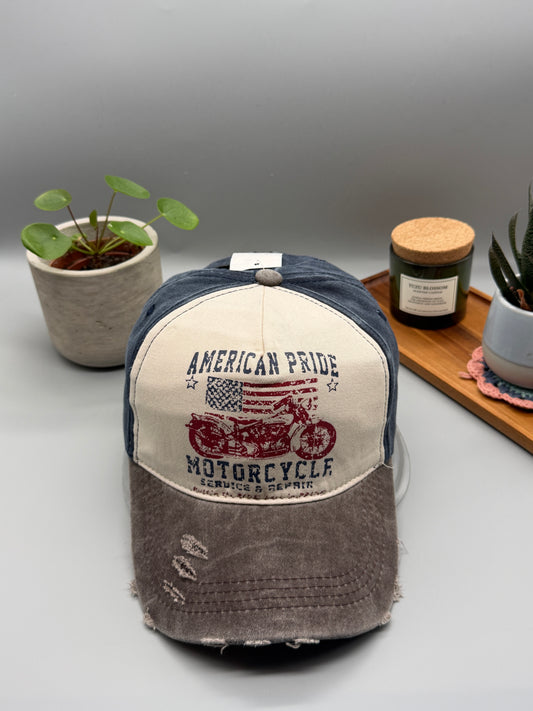 American Pride - Motorcycle Baseball Cap