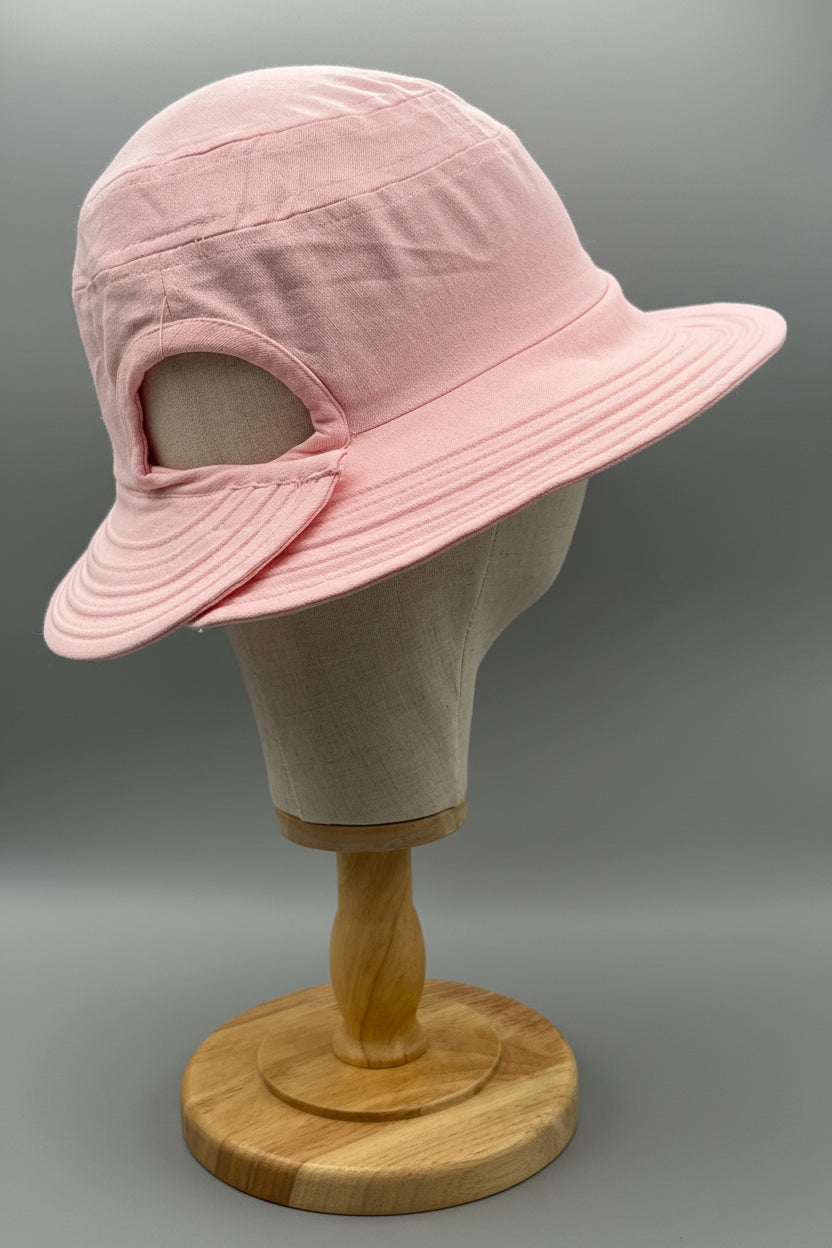 Faltbarer Leinen Sonnenhut für Damen