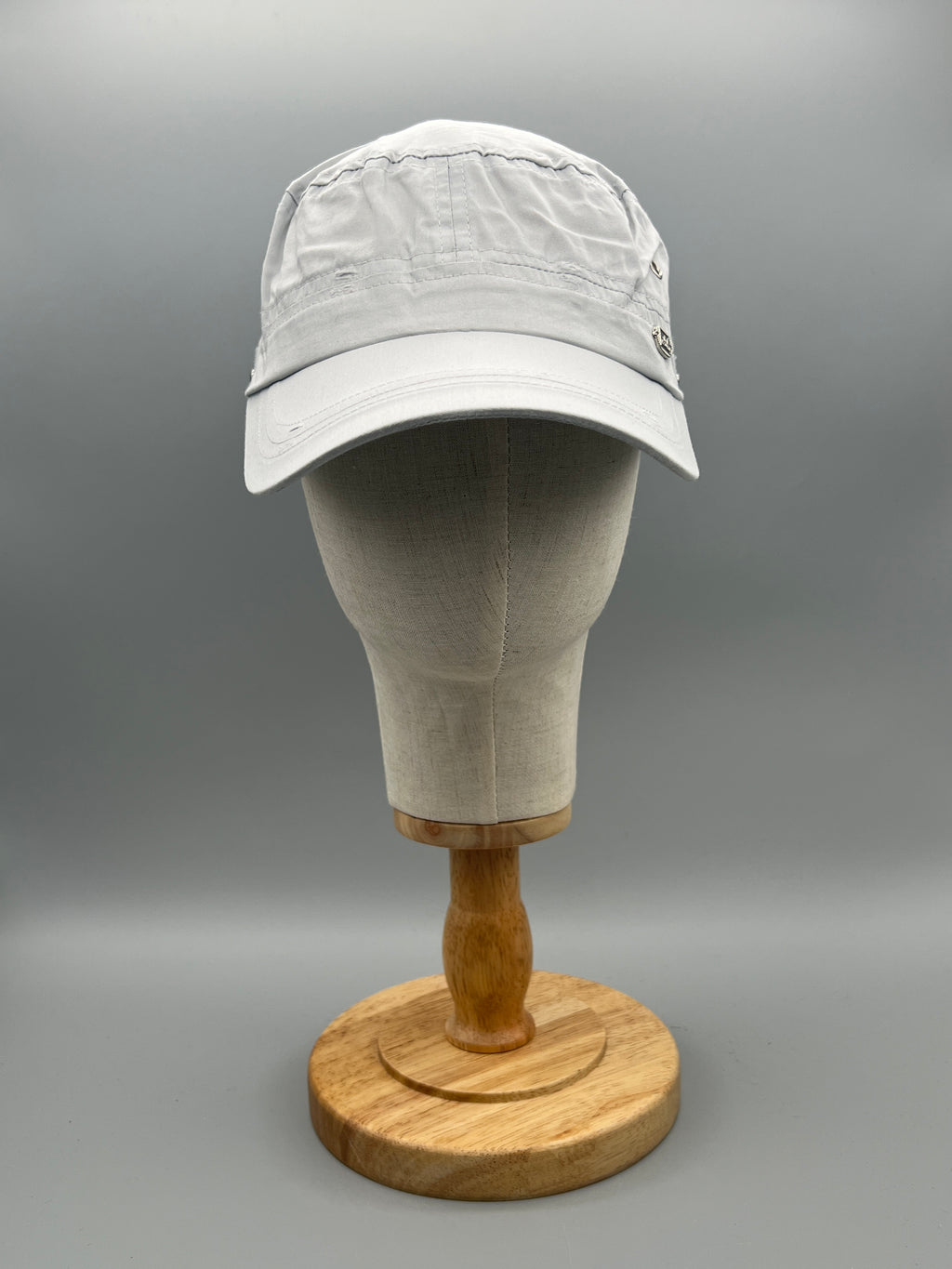 Military Cap für Herren & Damen – Vintage Army-Mütze mit Metall-Details – Baumwoll-Cap verstellbar – Schwarz  - PS-89S