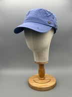 Military Cap für Herren & Damen – Vintage Army-Mütze mit Metall-Details – Baumwoll-Cap verstellbar – Schwarz  - PS-89S