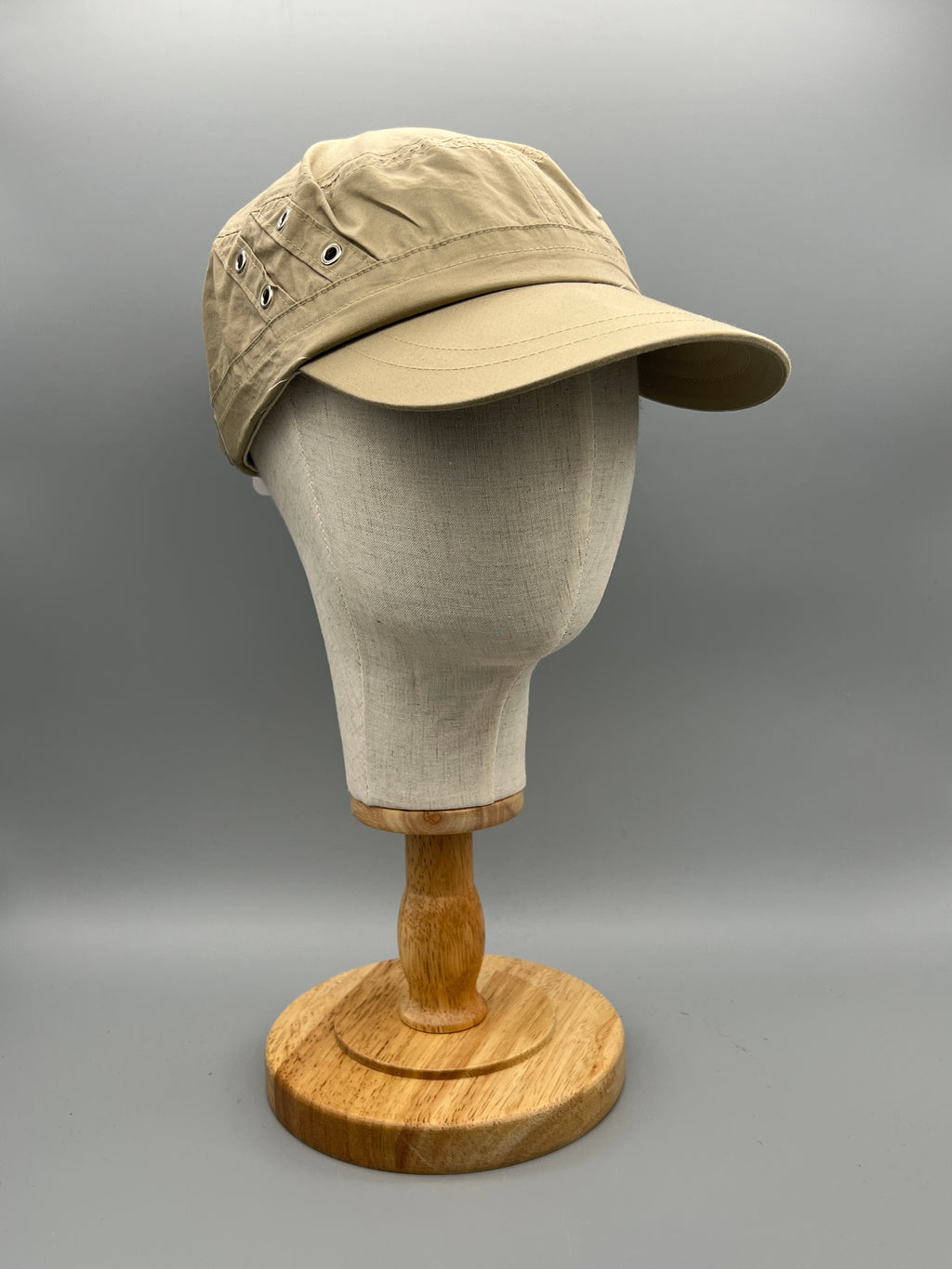 Military Cap für Herren & Damen – Vintage Army-Mütze mit Metall-Details – Baumwoll-Cap verstellbar – Schwarz  - PS-89S