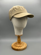 Military Cap für Herren & Damen – Vintage Army-Mütze mit Metall-Details – Baumwoll-Cap verstellbar – Schwarz  - PS-89S